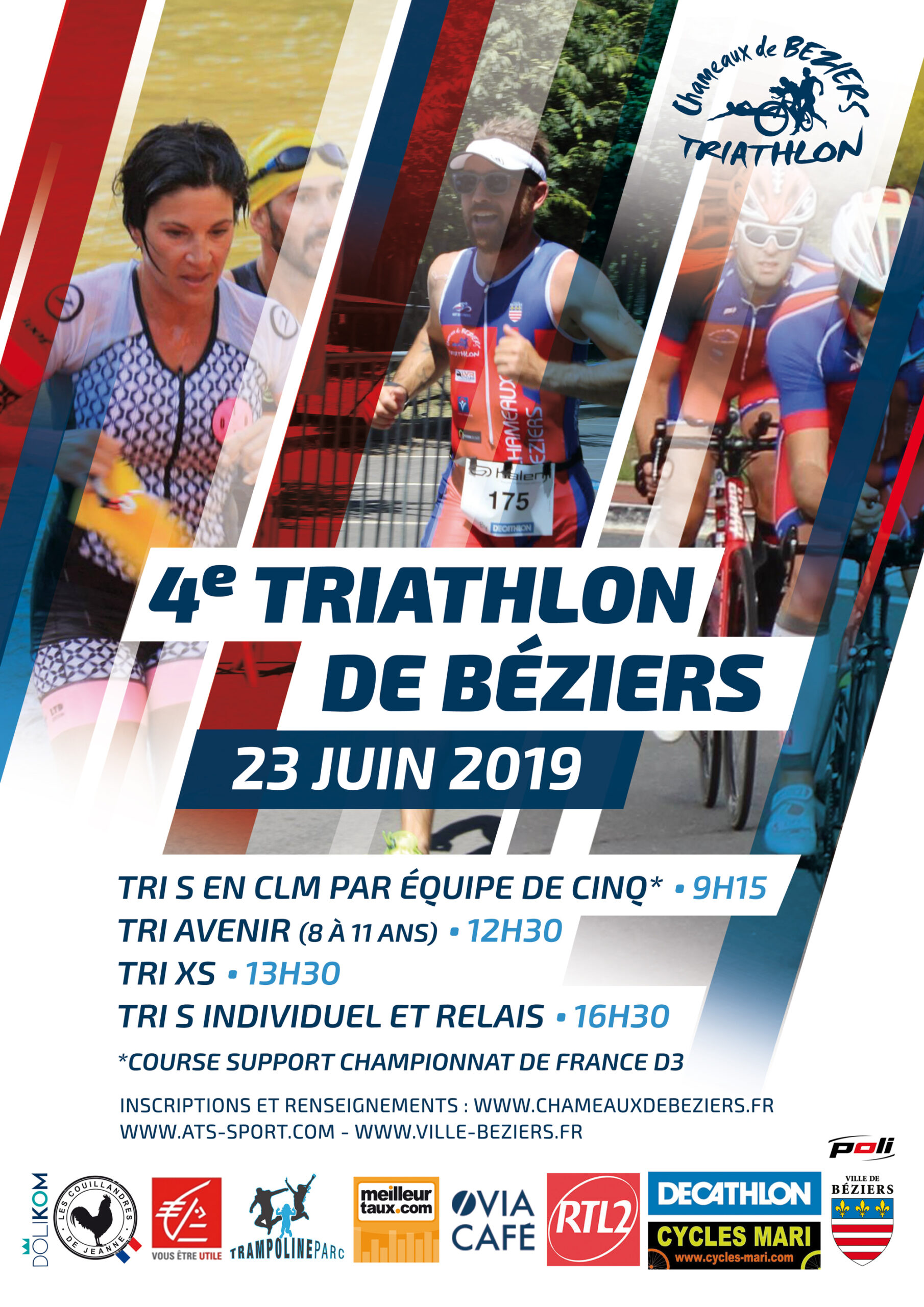 Affiche Triathlon Béziers 2019
