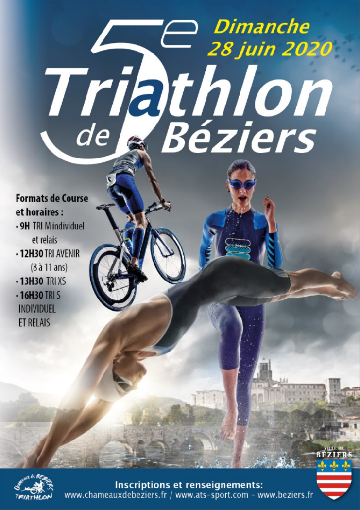 Affiche Triathlon Béziers 2020
