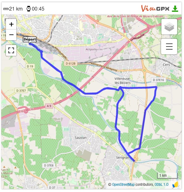Parcours Vélo- Triathlon Béziers 2023